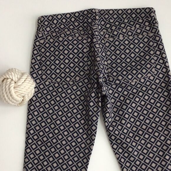 J. Crew Factory Stretch Blue Diamond Pattern Jeans - Picture 8 of 12